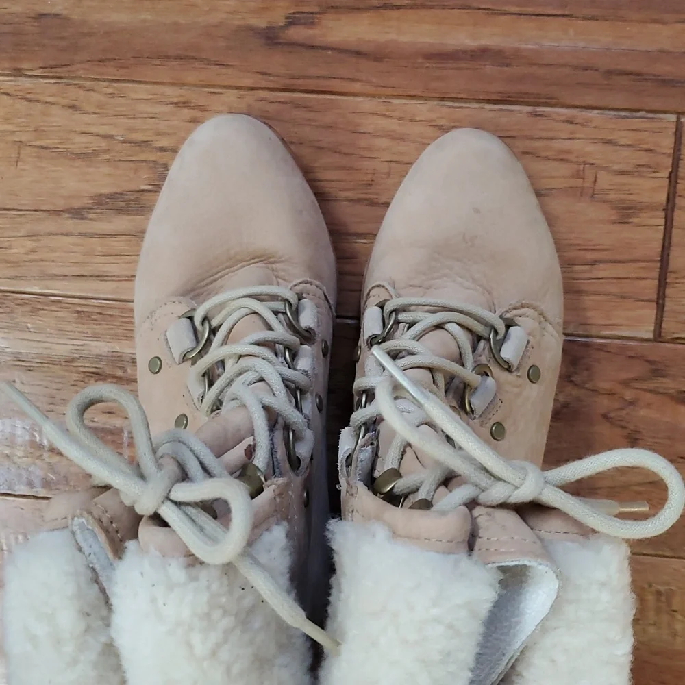 Sorel After Hours Shearling Wedge Boots